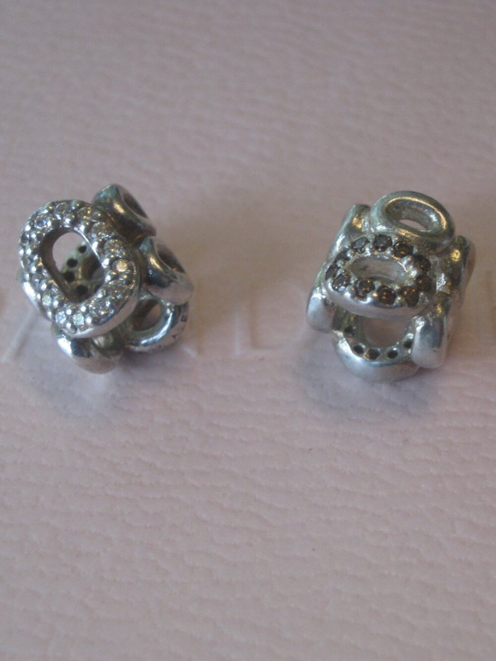 Authentic PANDORA Two Tone, 14Kt Gold & Sterling Silver, 2 x Circle of Friends
